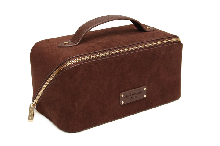 Suede Chocolate Kensington Train Case