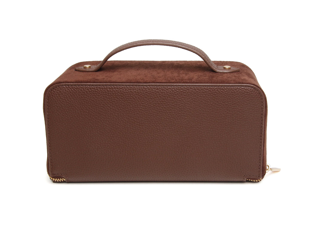 Suede Chocolate Kensington Train Case
