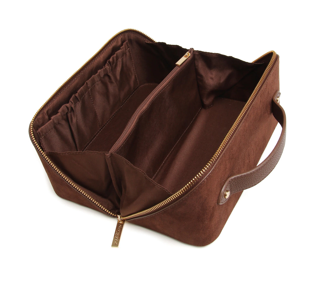 Suede Chocolate Kensington Train Case