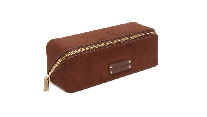 Suede Chocolate Kensington Small Train Case