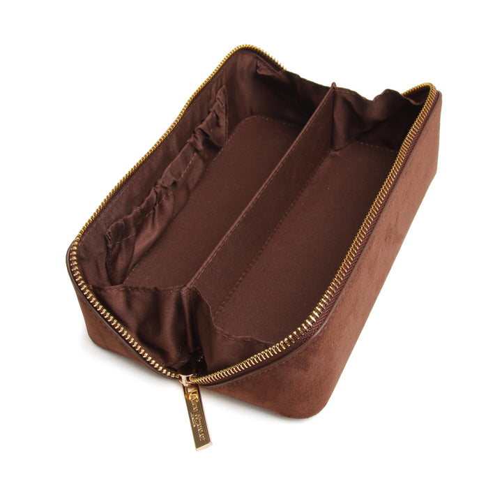 Suede Chocolate Kensington Small Train Case