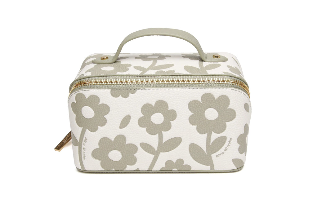 Mini Floral Train Case - Pistachio