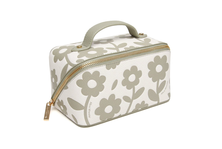 Mini Floral Train Case - Pistachio