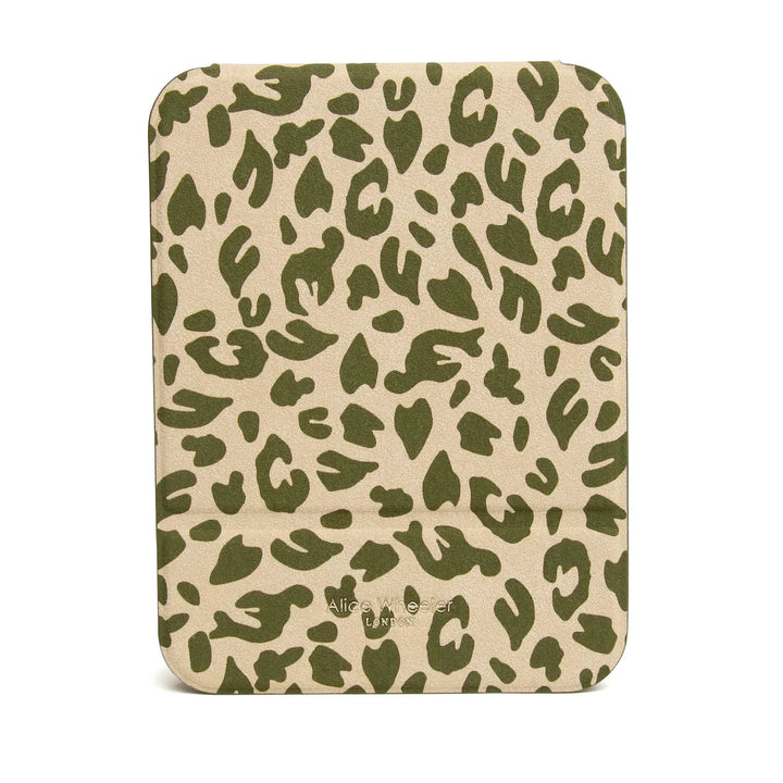 Olive Leopard Folding Travel Mirror