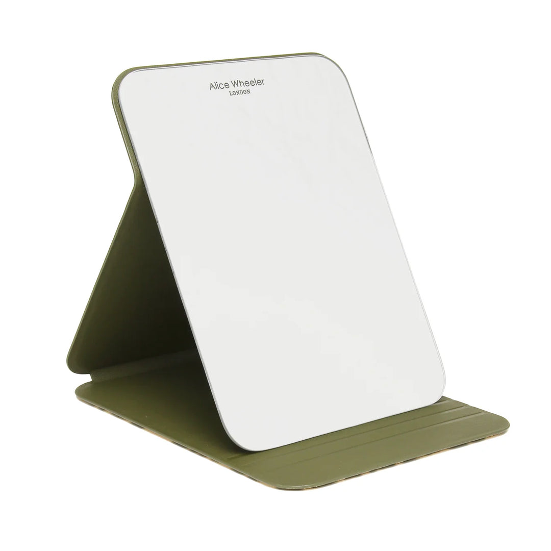Olive Leopard Folding Travel Mirror