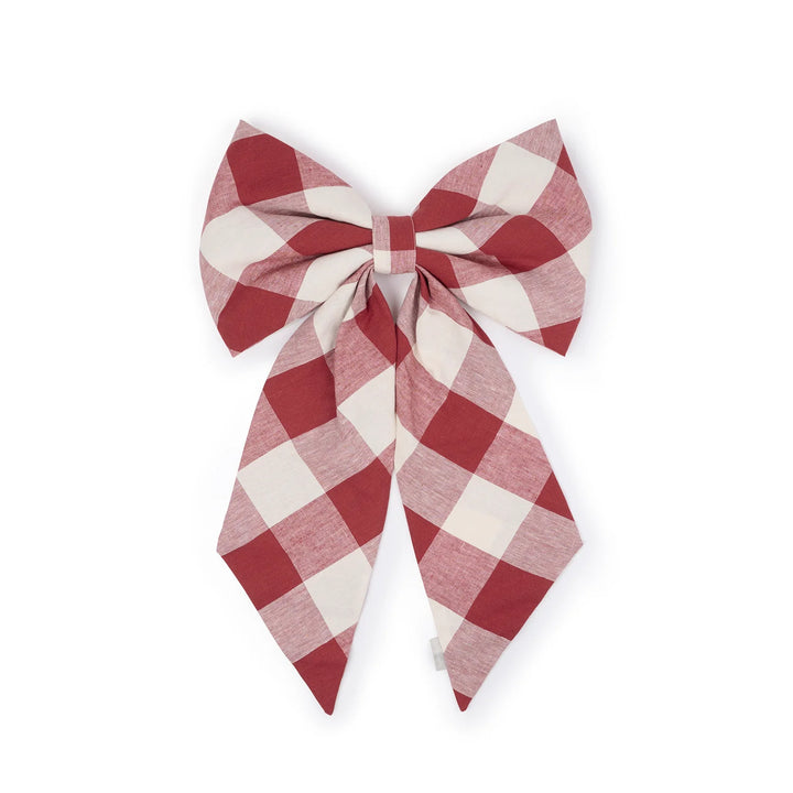 Large Rustic Red Gingham Decorative Bow