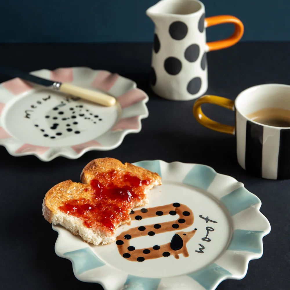 Caroline Gardner Sausage Dog Plate featuring playful dog design, perfect for gift or home decor from Cornucopia Home and Gift.