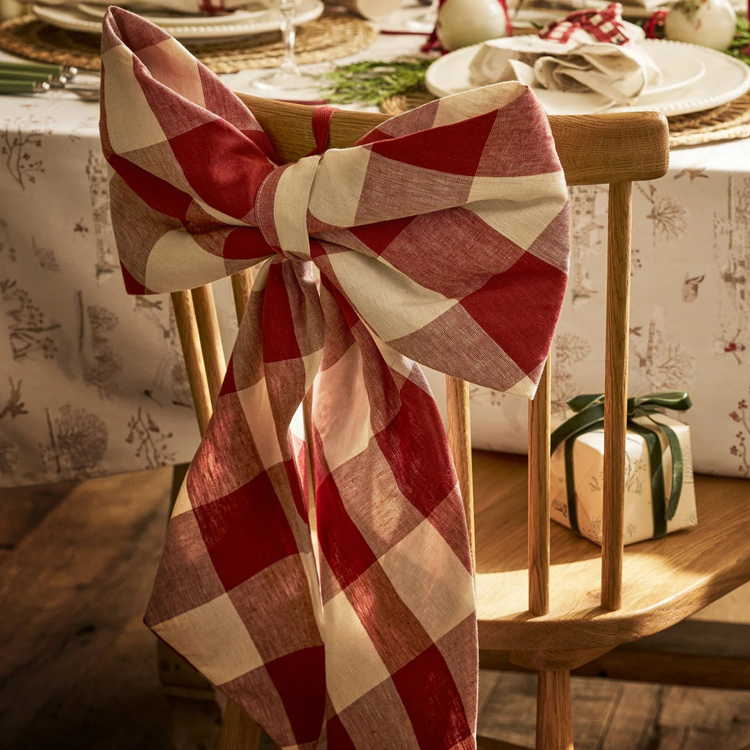 Large Rustic Red Gingham Decorative Bow