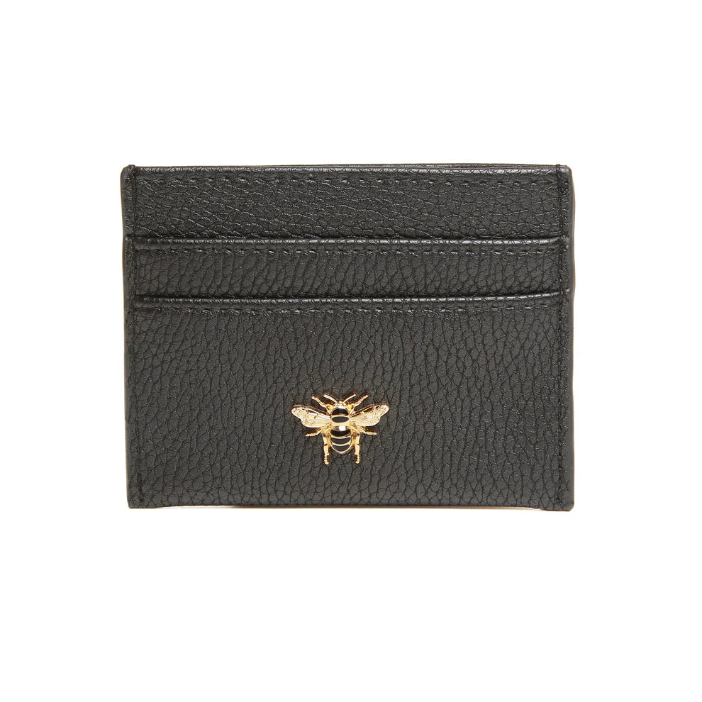 Black Bow Card Holder by Alice Wheeler with elegant bow detail, perfect for organizing credit cards and IDs.