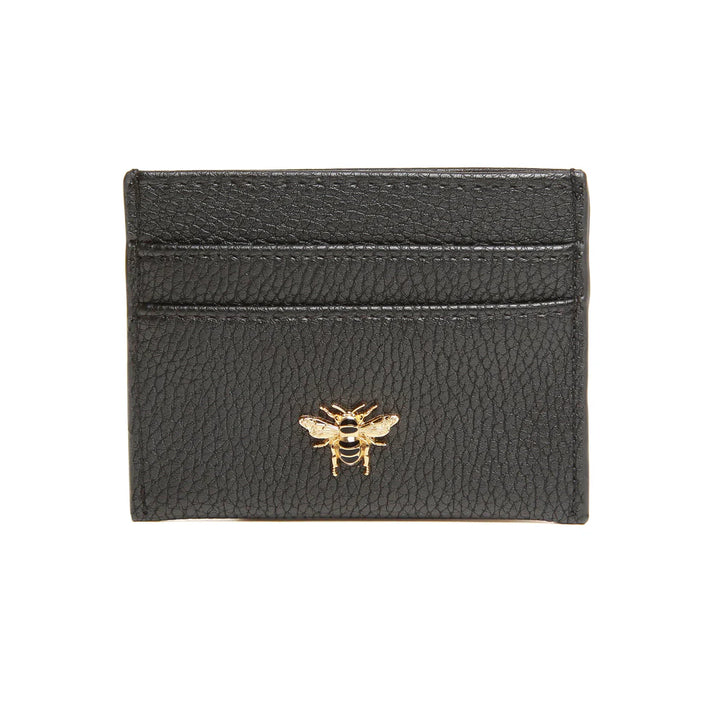 Black Bow Card Holder by Alice Wheeler with elegant bow detail, perfect for organizing credit cards and IDs.