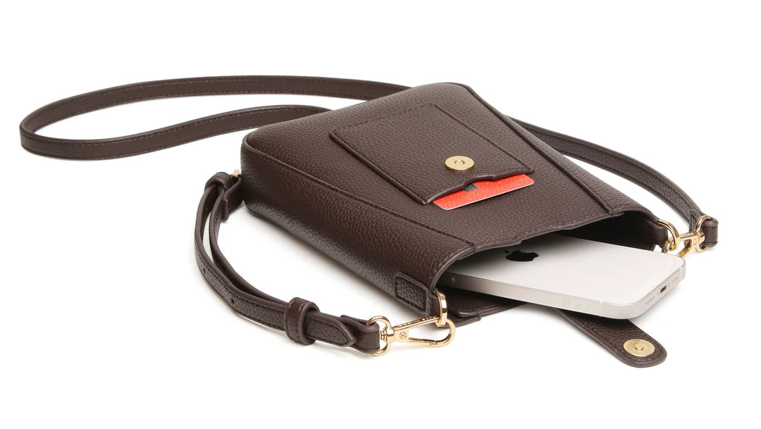 Kensington Phone Crossbody Bag - Chocolate Brown