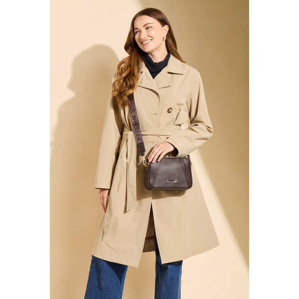 Kensington Double Zip Crossbody Bag - Chocolate Brown
