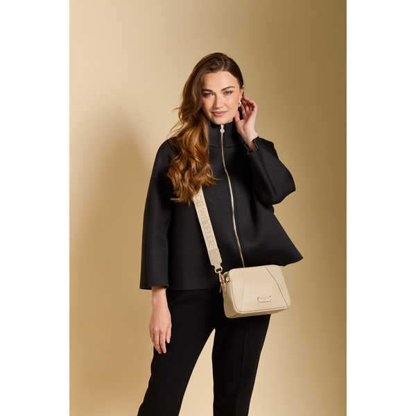 Kensington Double Zip Crossbody Bag - Stone