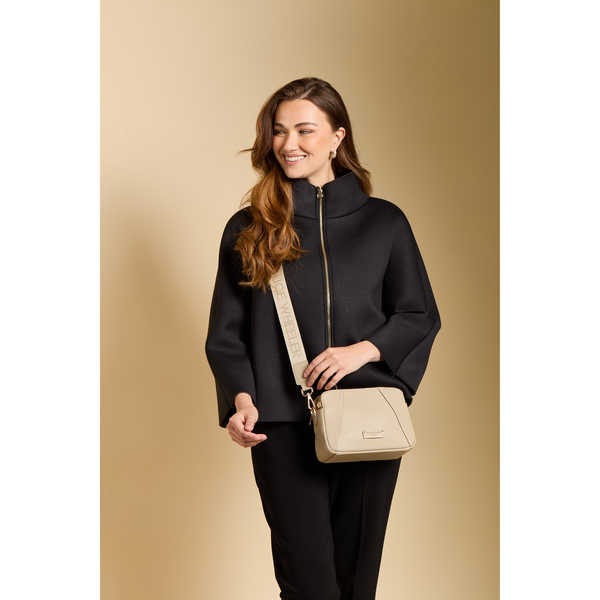 Kensington Double Zip Crossbody Bag - Stone