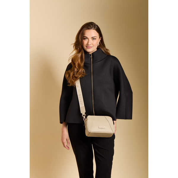 Kensington Double Zip Crossbody Bag - Stone