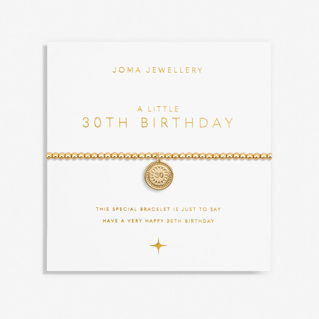 Silver 30th birthday bracelet by Joma Jewellery featuring a delicate charm, perfect for celebrating a special milestone.