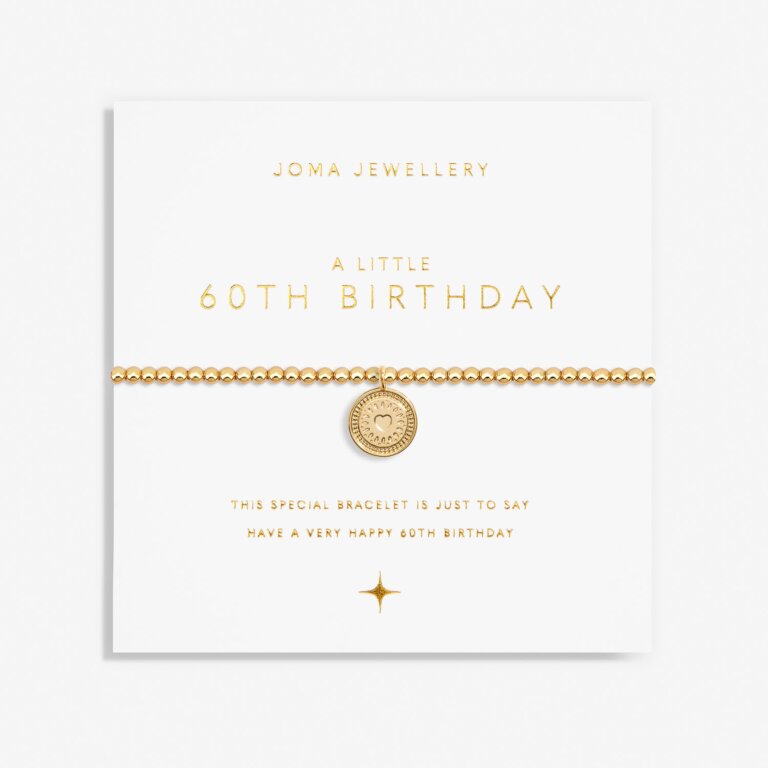 Joma Jewellery 60th birthday bracelet with a delicate charm and silver-tone finish, perfect for celebrating a special milestone.