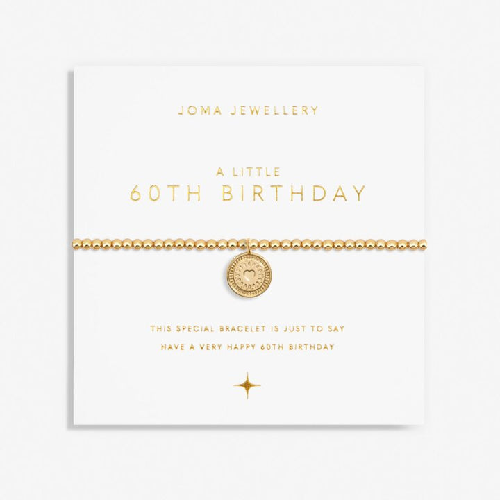 Joma Jewellery 60th birthday bracelet with a delicate charm and silver-tone finish, perfect for celebrating a special milestone.