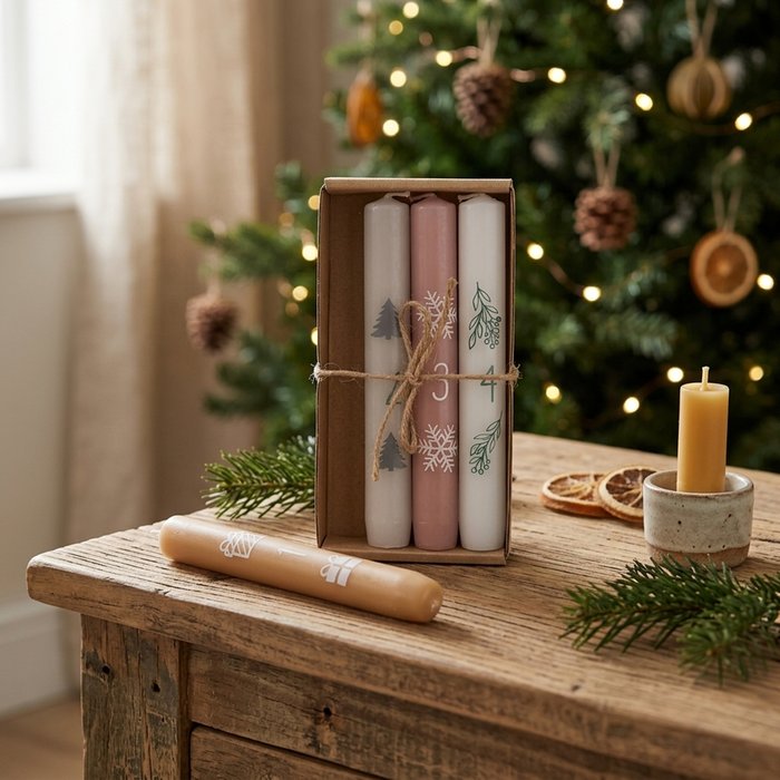 Christmas Tree Taper Candles - Pack of 4