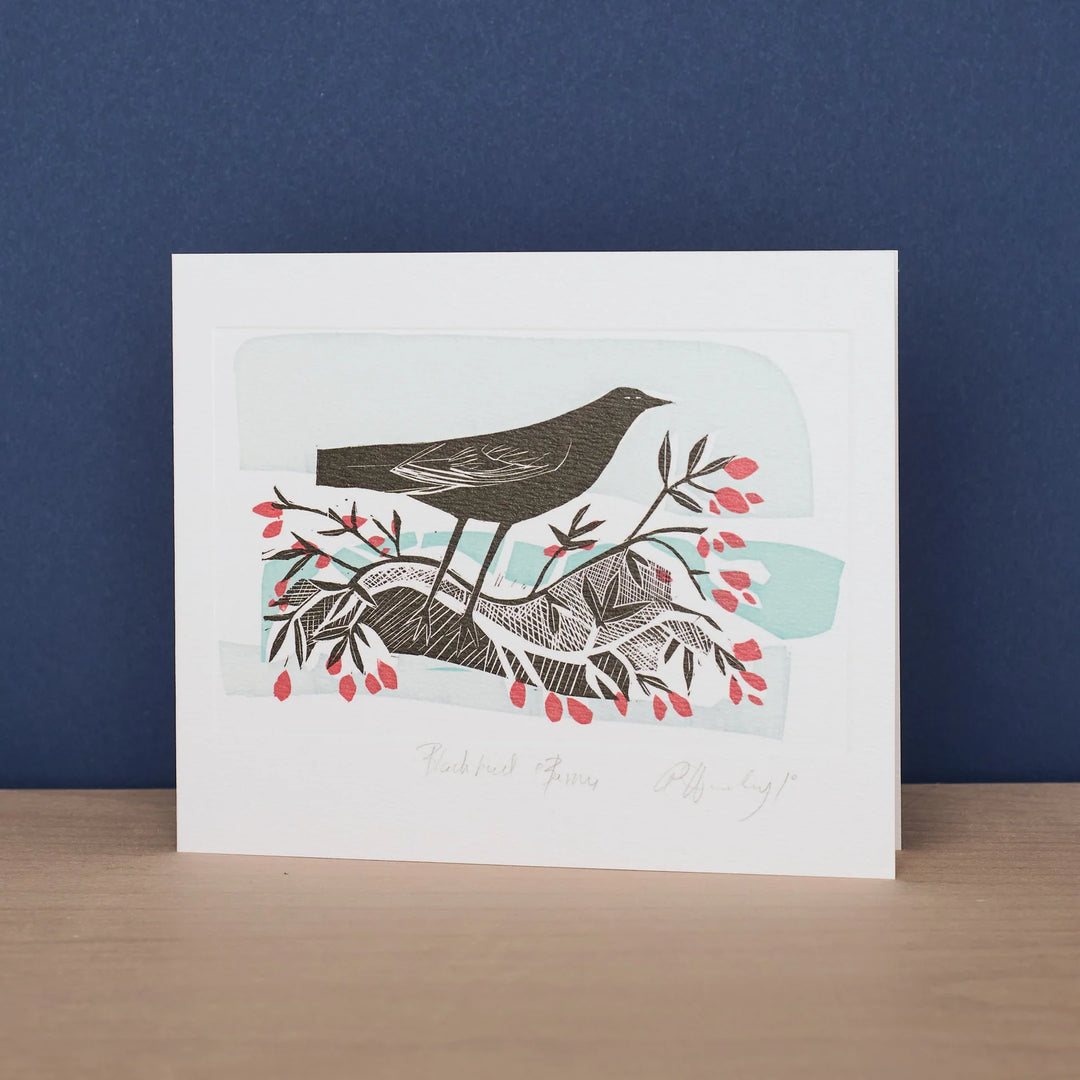 Blackbird and Berries by Angela Harding Card