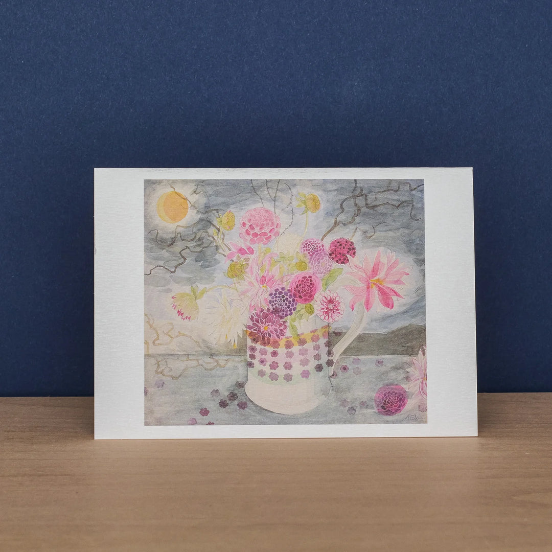 Dahlias, Dark Sky &amp; Late Summer Flowers and Ferns Art Notecards (10)