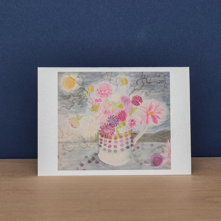 Dahlias, Dark Sky &amp; Late Summer Flowers and Ferns Art Notecards (10)