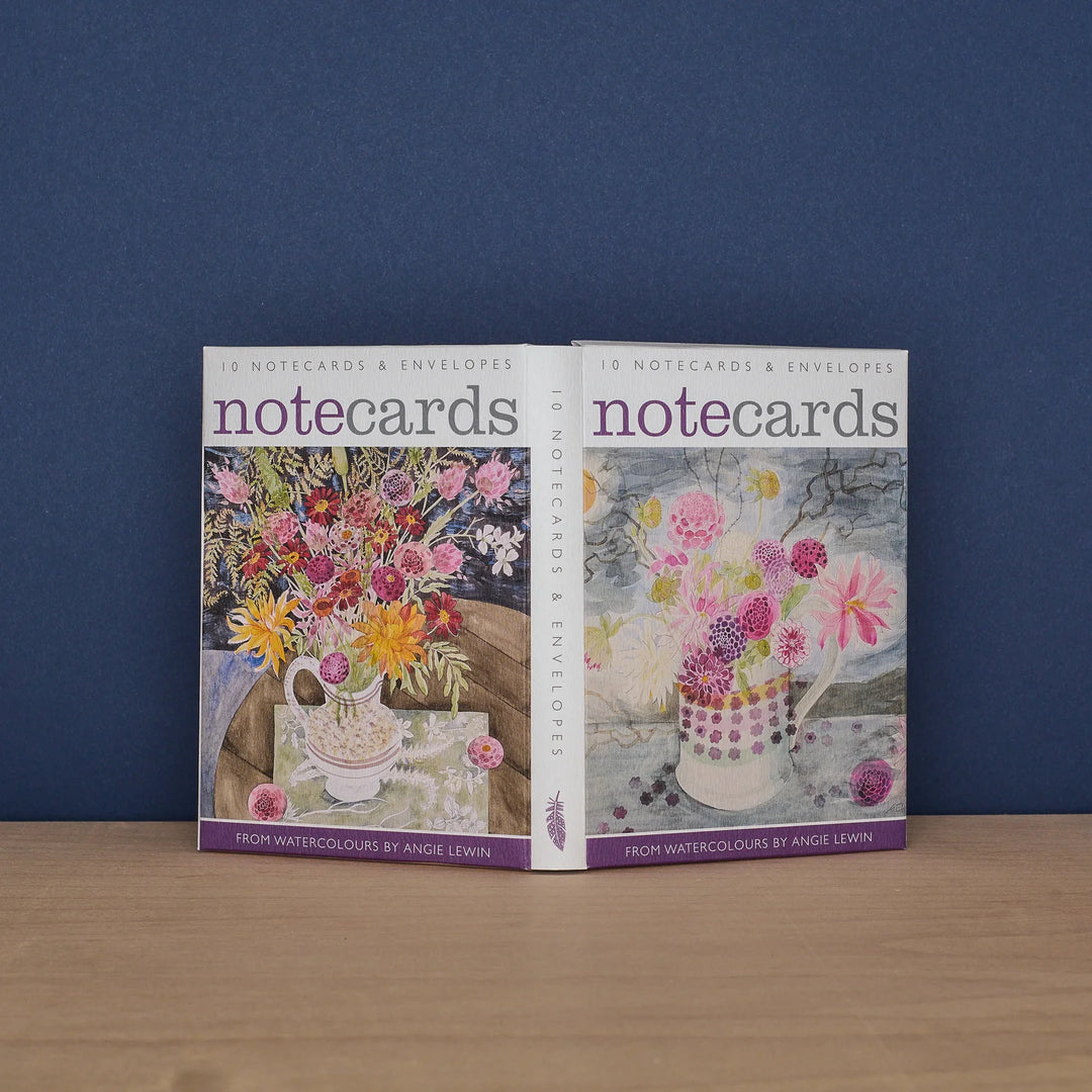 Dahlias, Dark Sky &amp; Late Summer Flowers and Ferns Art Notecards (10)