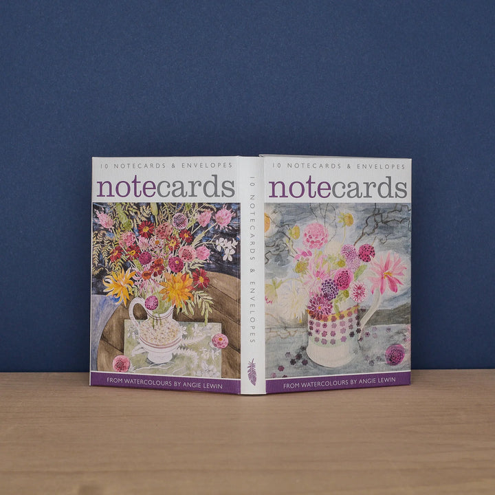 Dahlias, Dark Sky &amp; Late Summer Flowers and Ferns Art Notecards (10)