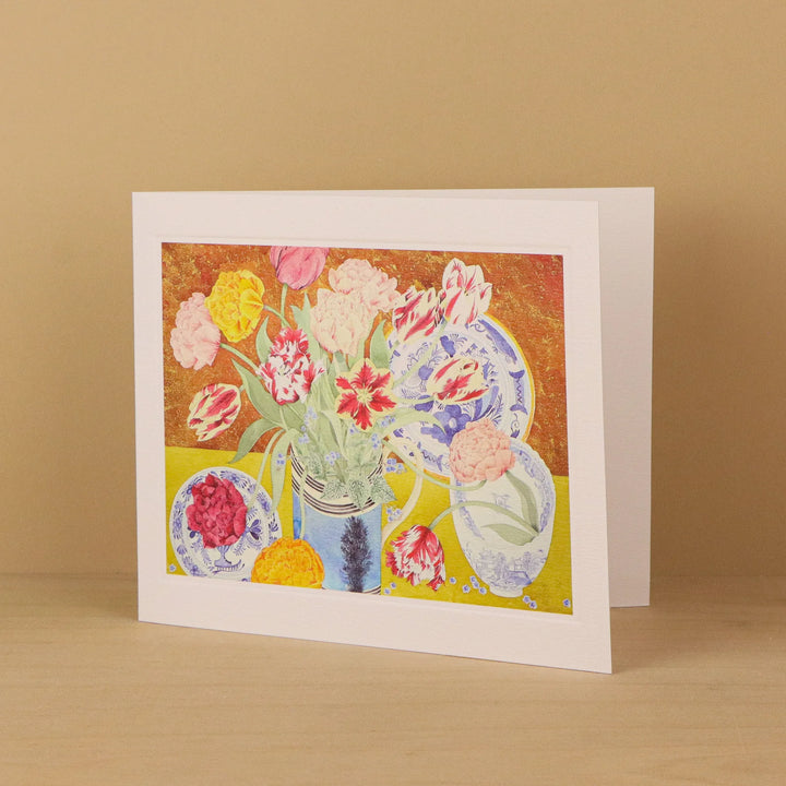 Tulips And China Blue Art Card