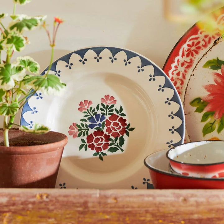 Emma Bridgewater Antique Roses 8½-inch decorative plate featuring floral rose design on a white background.