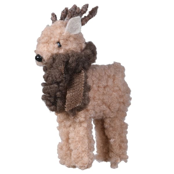 Cozy Archie Fluffy Reindeer Christmas decoration by Cornucopia Home and Gift, featuring soft, plush reindeer with festive holiday details.