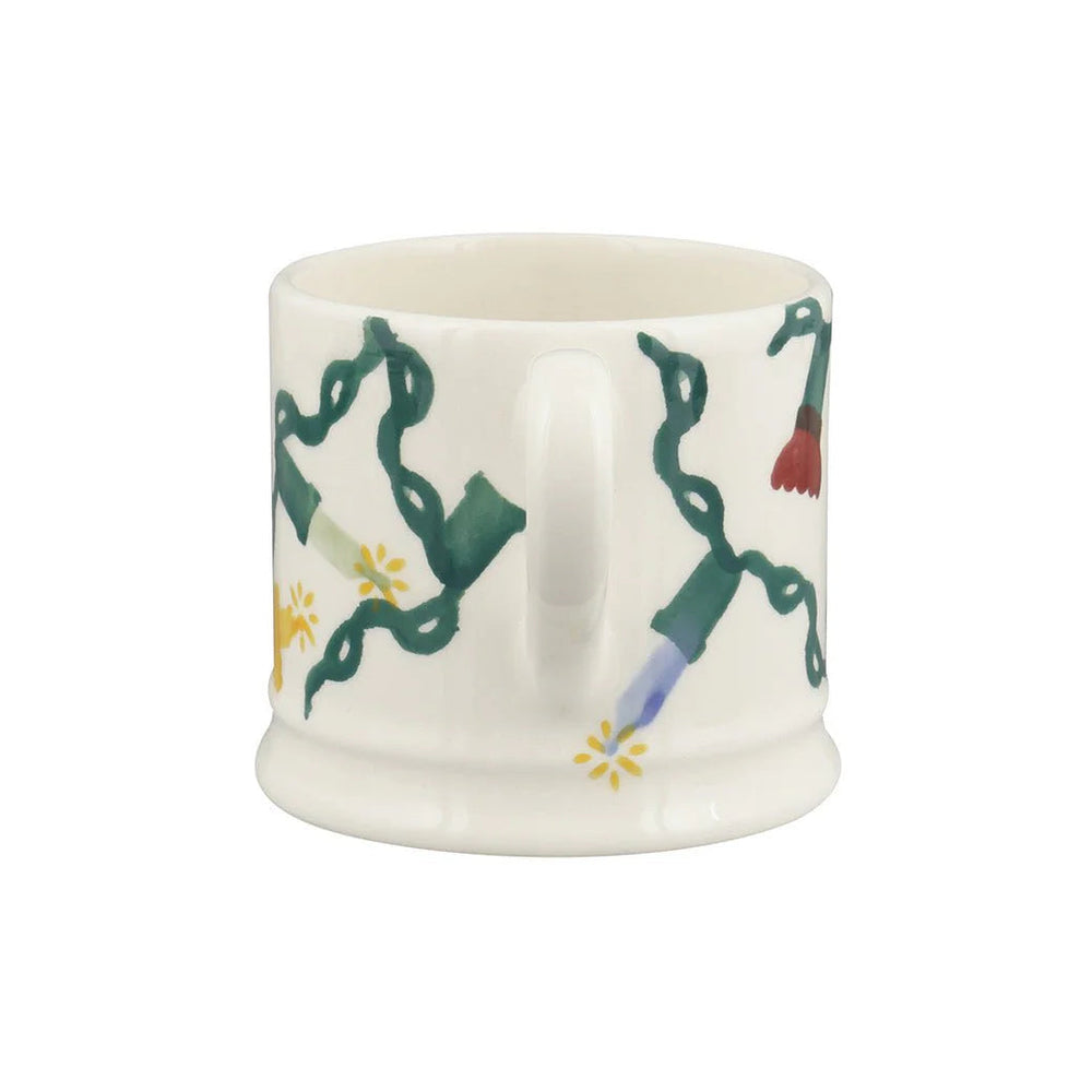 Emma Bridgewater Christmas fairy lights mug with festive design, small size, featuring colorful fairy lights pattern on white ceramic.