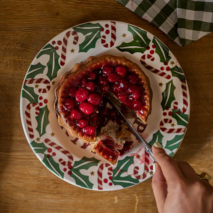 Emma Bridgewater Christmas Candy Canes 8½ Inch Plate featuring festive candy cane design on ceramic plate.