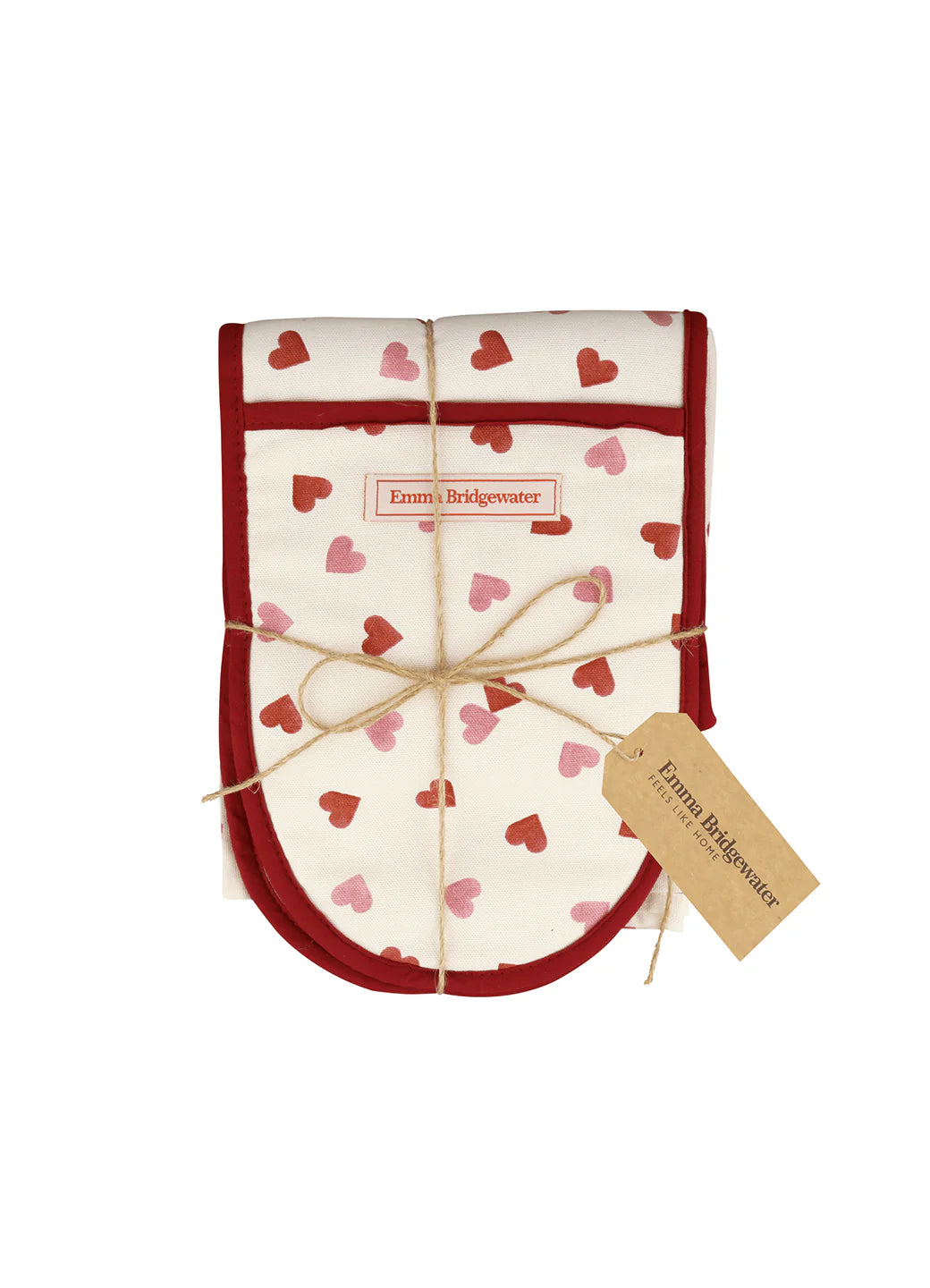 Emma Bridgewater Pink Hearts Double Oven Glove and Tea Towel