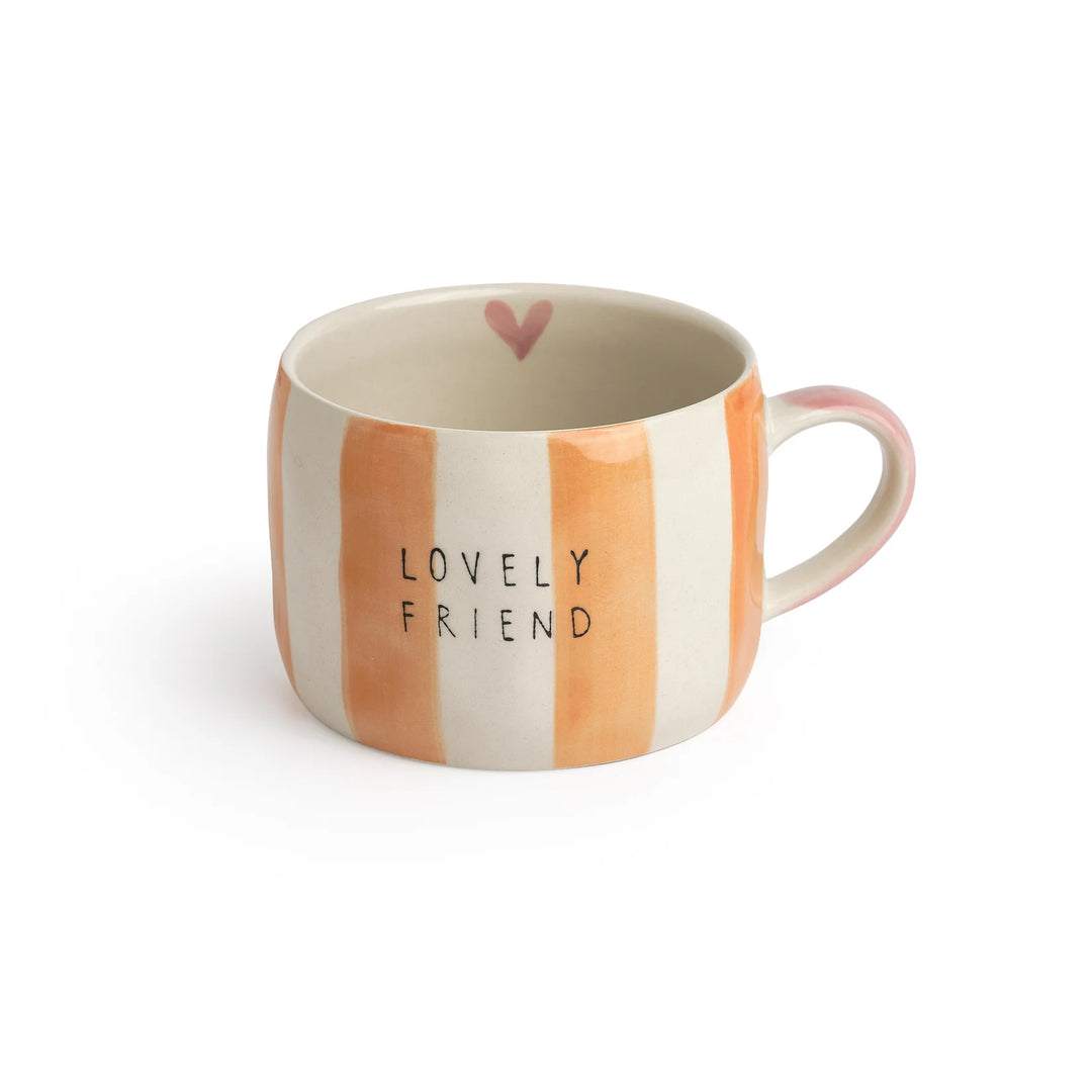 Lovely Friend Stripe Stoneware Mug