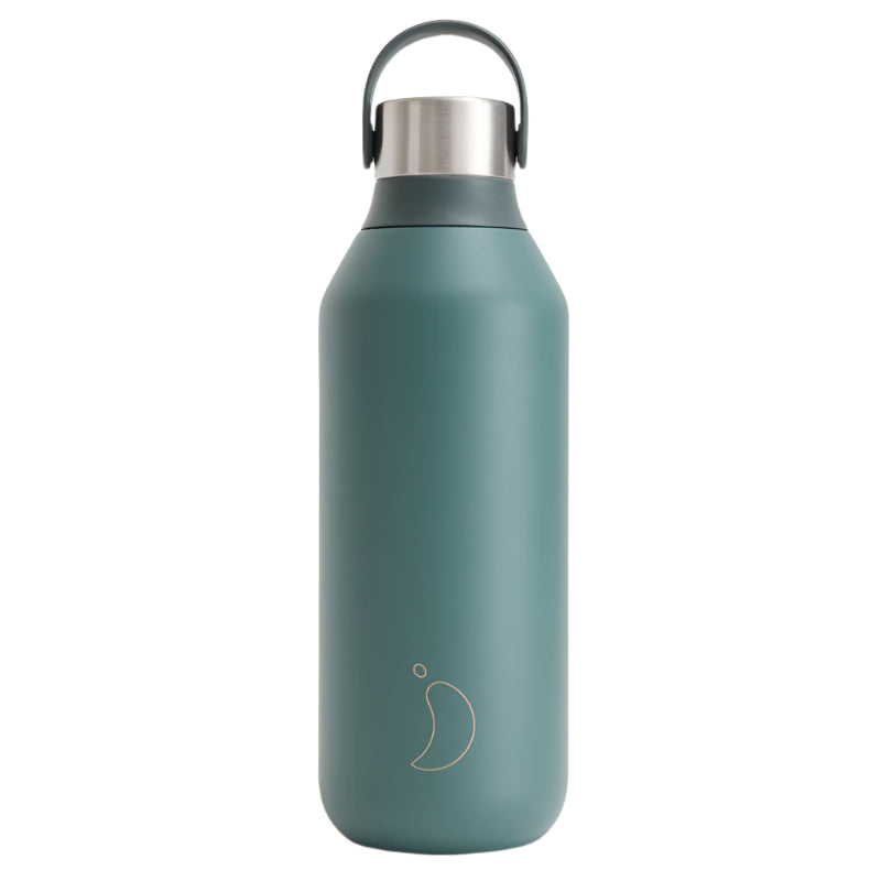 Cornucopia Home and Gift Series 2 Pine Green Chillys water bottle with a sleek design and secure lid.