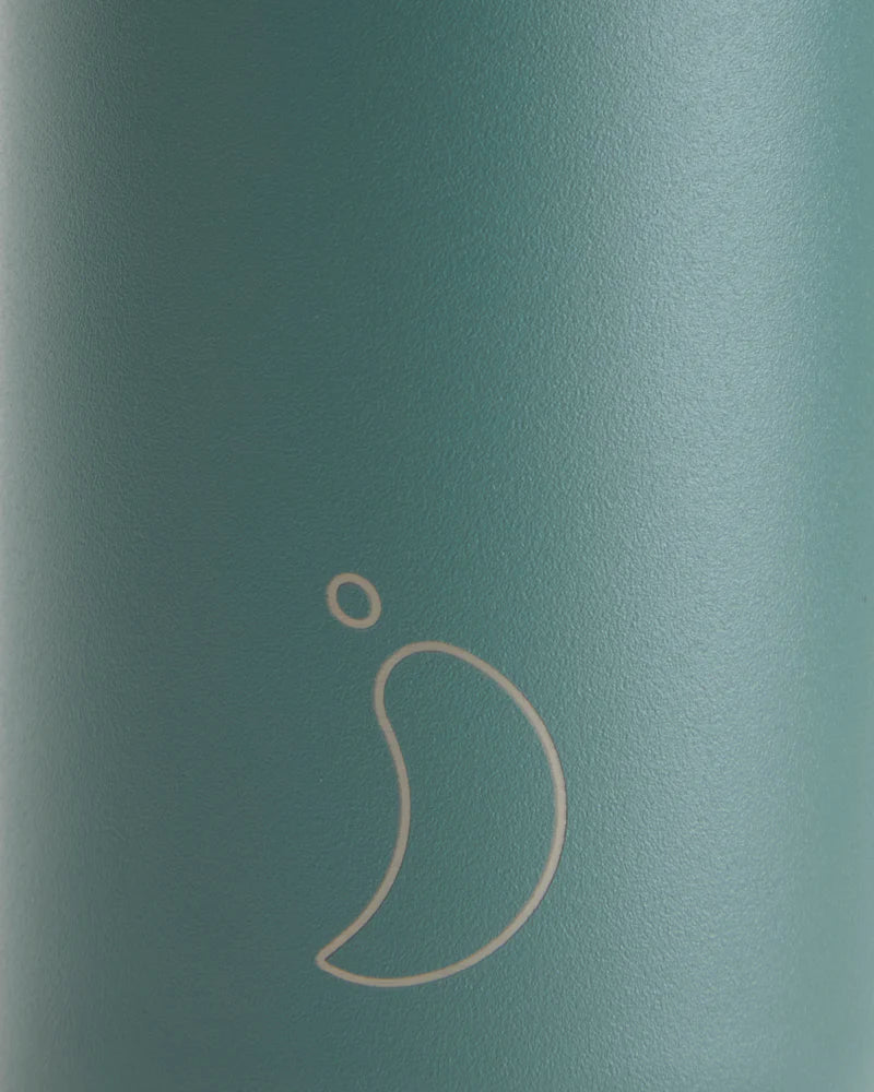 Cornucopia Home and Gift Series 2 Pine Green Chillys water bottle with a sleek design and durable stainless steel construction.