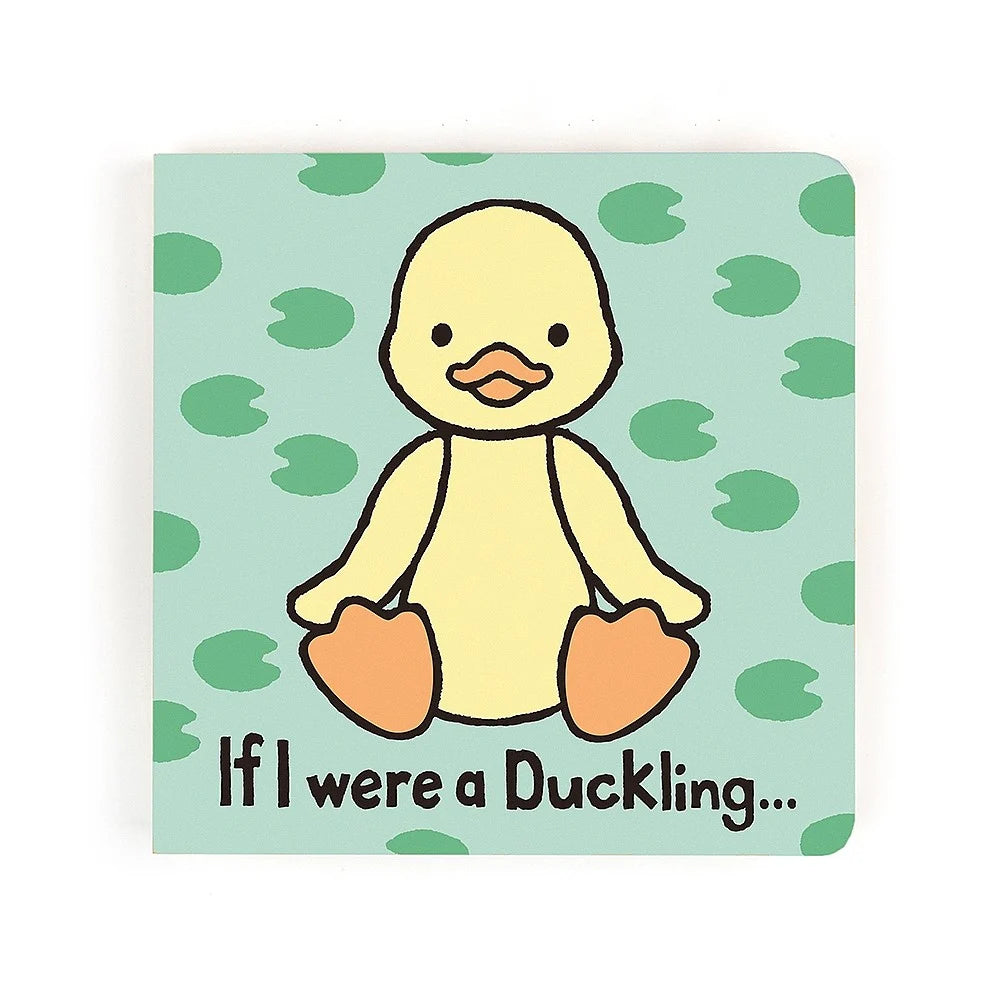 Soft fabric pages of the "If I Were a Duckling" board book by Jellycat, featuring cute duckling illustrations.