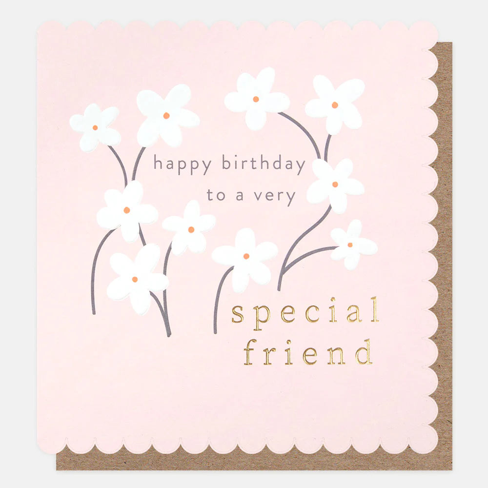 Friend birthday card by Caroline Gardner featuring colorful floral design, suitable for celebrating friendship occasions.