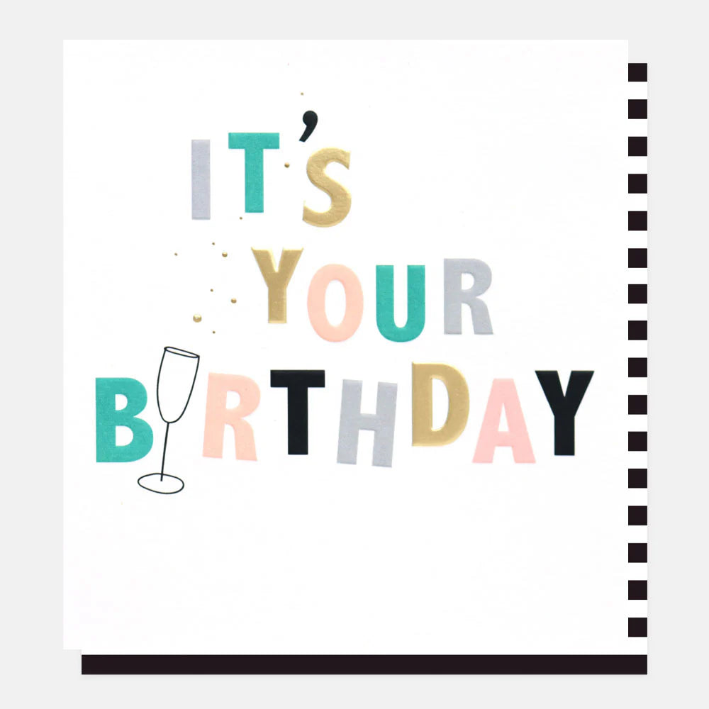 Caroline Gardner Best Wishes Its Your Birthday card with colorful floral design and cheerful message, perfect for celebrating birthdays