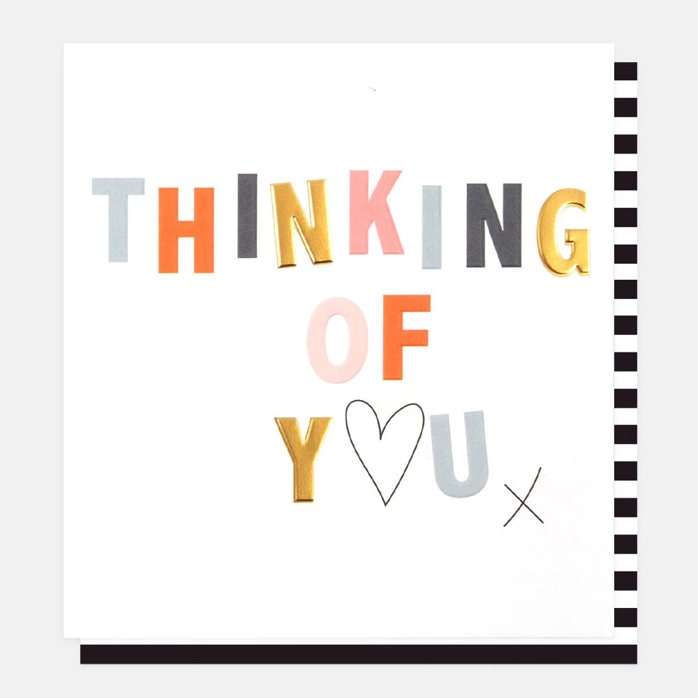 Caroline Gardner "Thinking of You" greeting card with floral design, featuring colorful illustrations for special occasions.