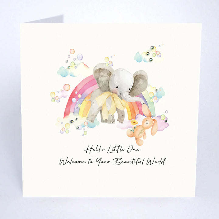 Hello Little One Welcome to Your Beautiful World New Baby Card
