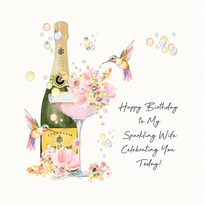 Happy Birthday Sparkling Wife Card