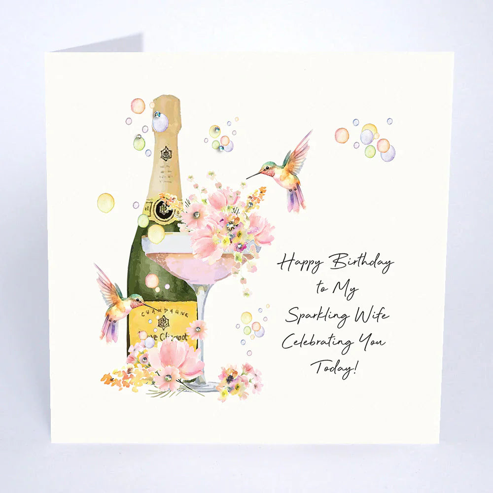Happy Birthday Sparkling Wife Card