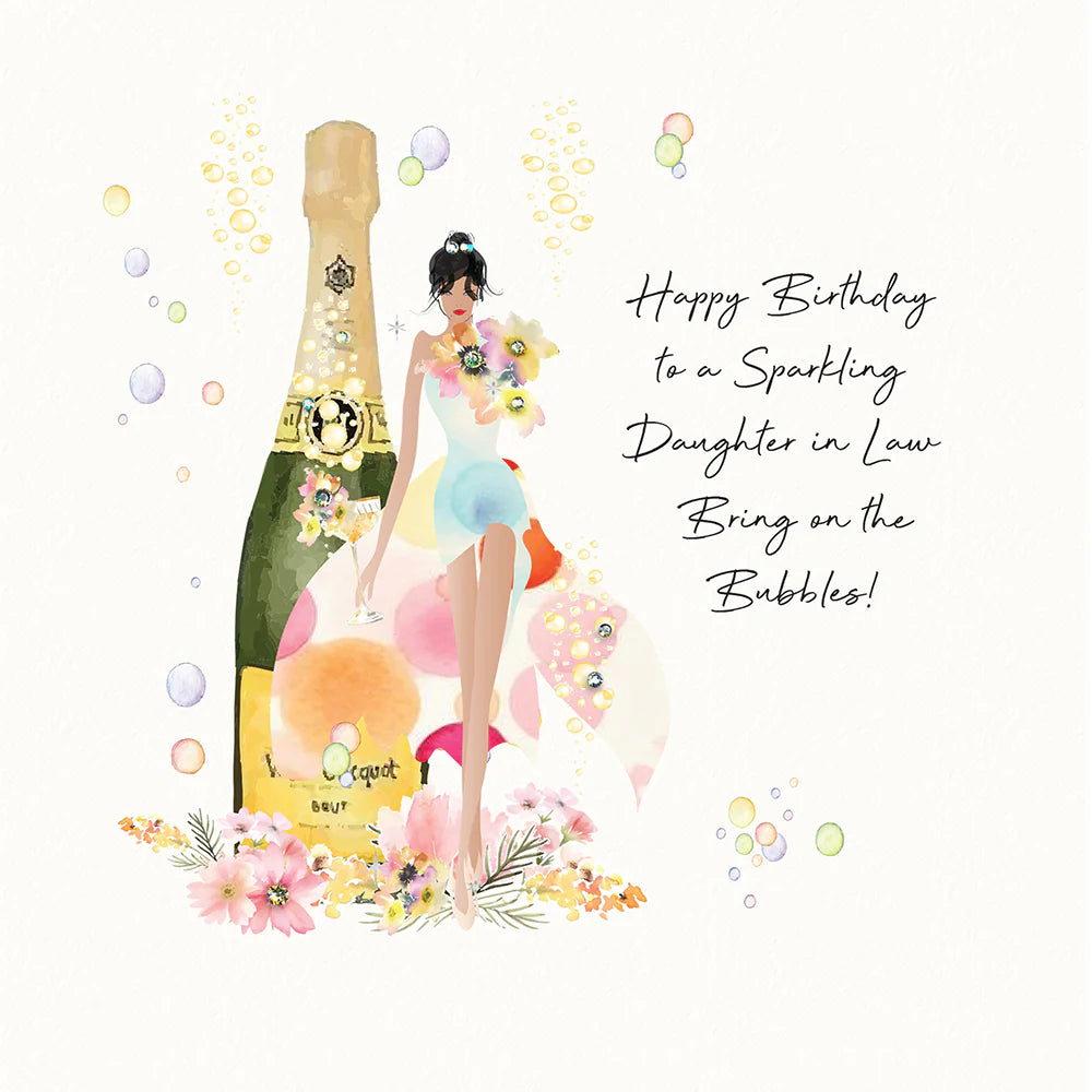 Happy Birthday to a Sparkling Daughter in Law Birthday Card