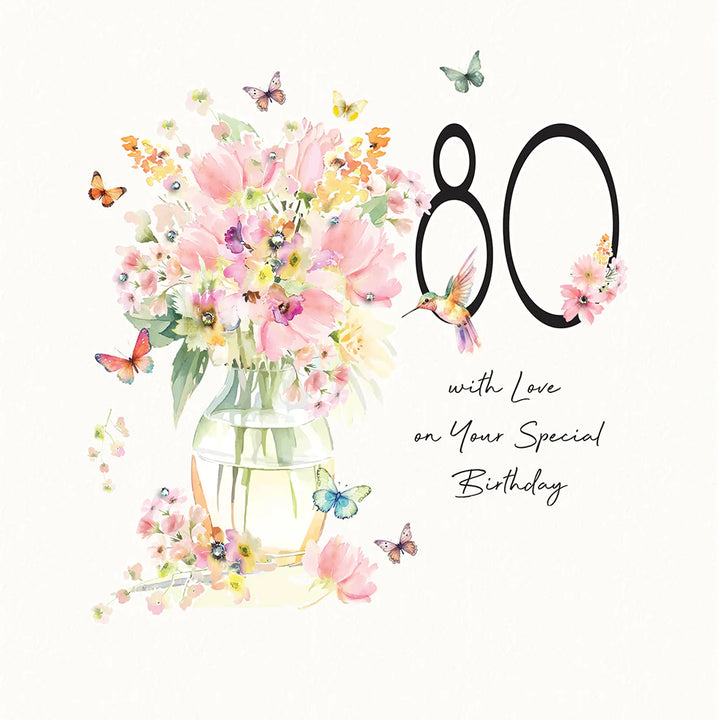 80 With Love on Your Special Birthday Card