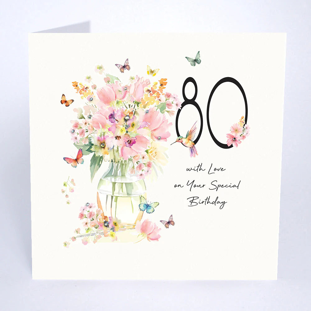 80 With Love on Your Special Birthday Card