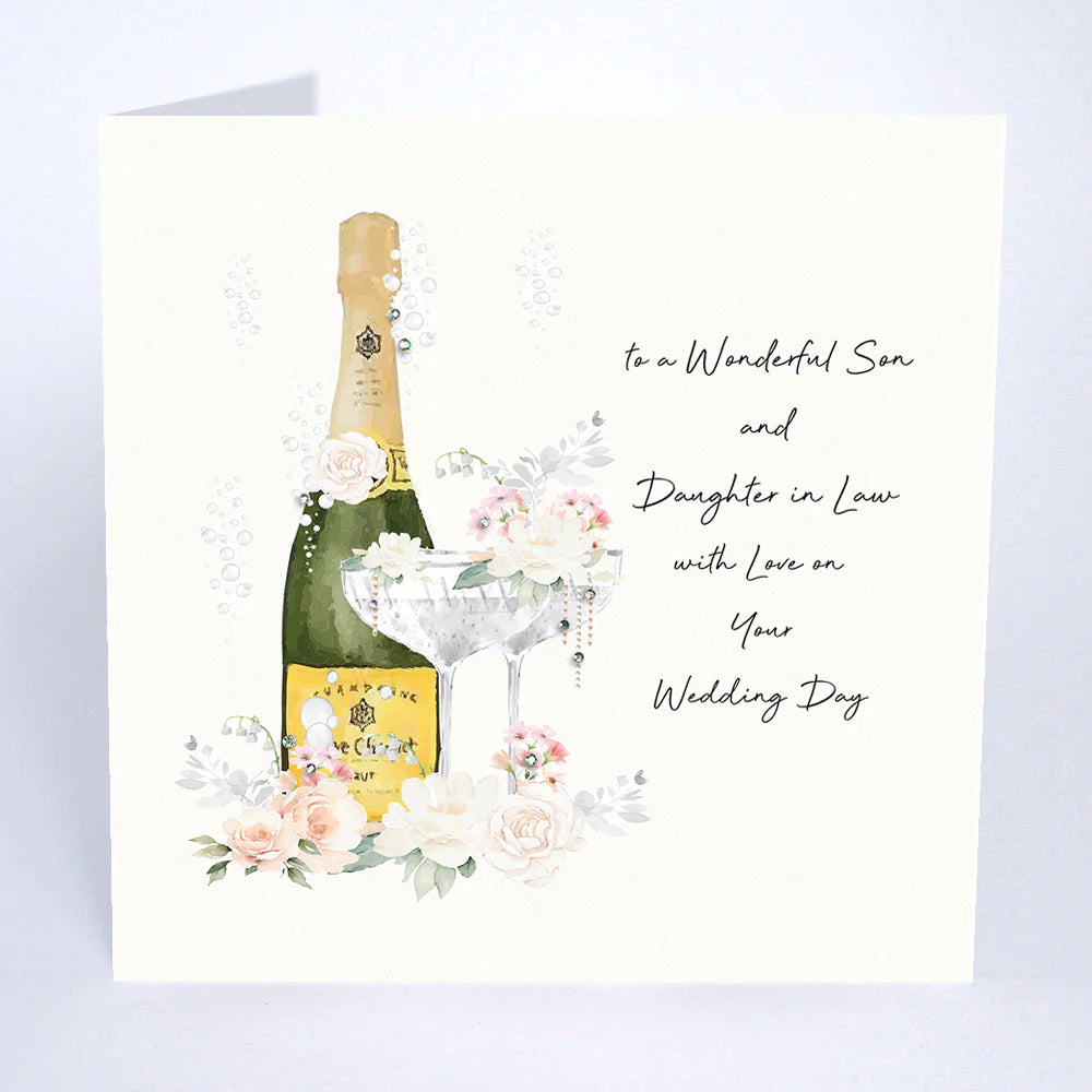 To a Wonderful Son and Daughter in Law With Love on Your Wedding Day Card