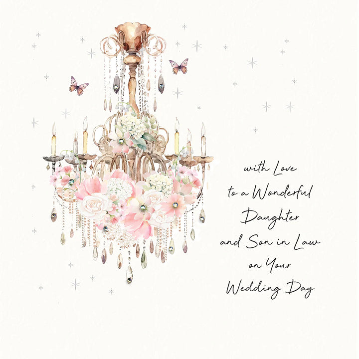 With Love to a Wonderful Daughter and Son in Law on Your Wedding Day Card
