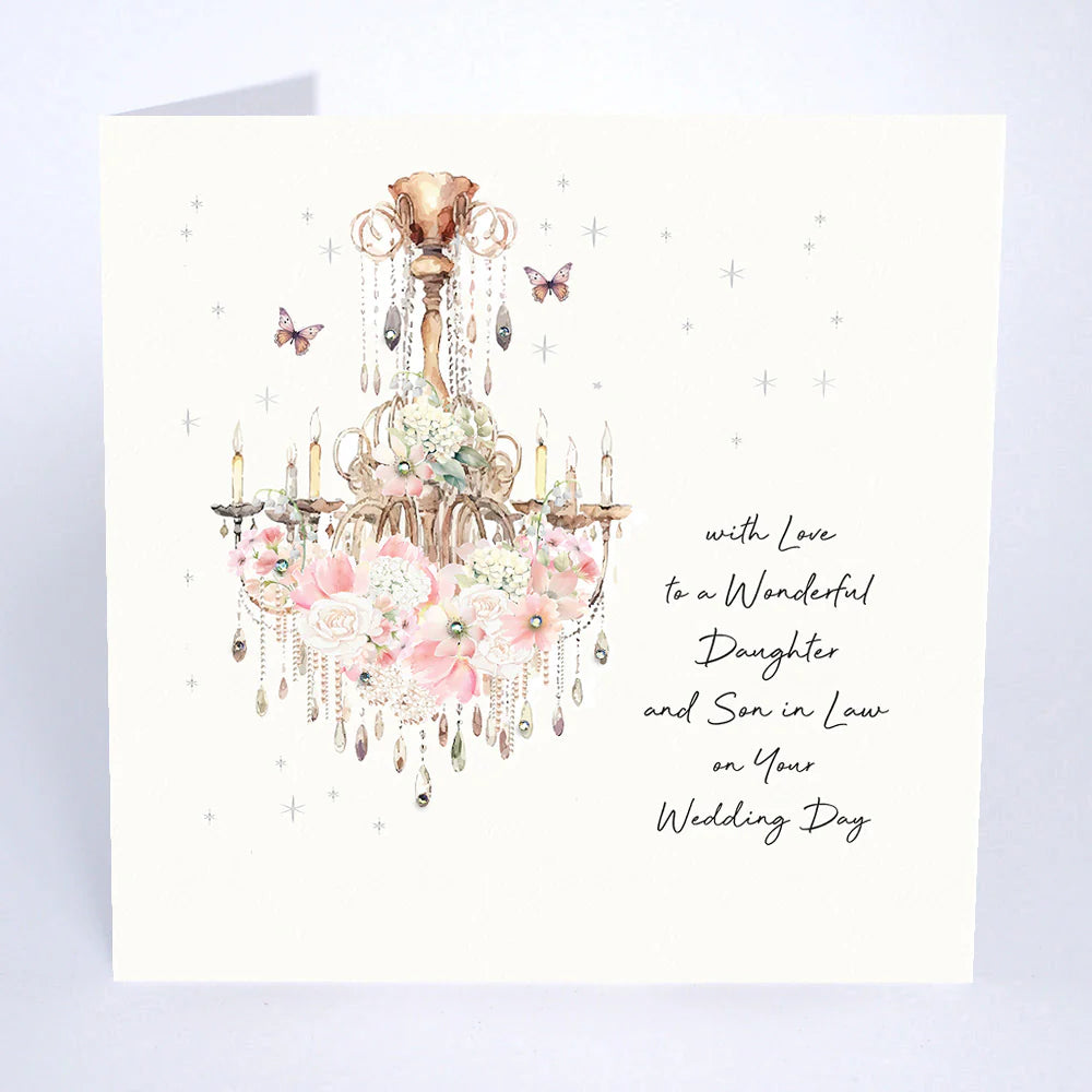 With Love to a Wonderful Daughter and Son in Law on Your Wedding Day Card